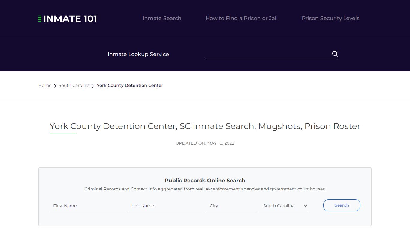 York County Detention Center, SC Inmate Search, Mugshots ...